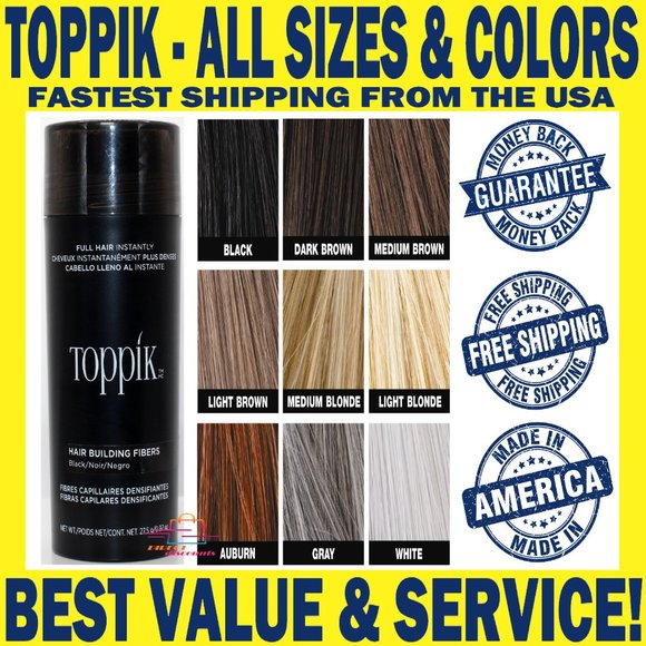 Toppik 27.5g Hair Fibers - All Colors - 100% Authentic - Free Shipping - Picture 1 of 16